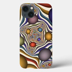 iPhone 13 Case Art fractal abstrait moderne et coloré qui s'envol