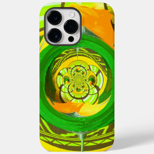 Coques Case-Mate iPhone Art graphique rose jaune (Verso)
