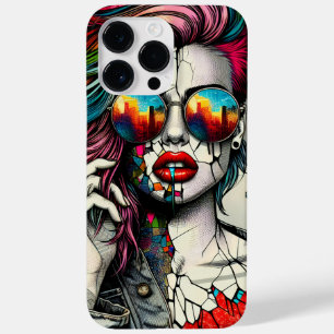 Coque Pour Pour iPhone 14 Pro Max Art Grunge   Femme Abstraite Fracturée