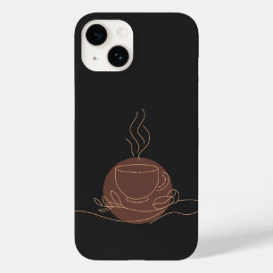 Coque Pour iPhone 14 Art minimaliste de la ligne de café - amateur de c