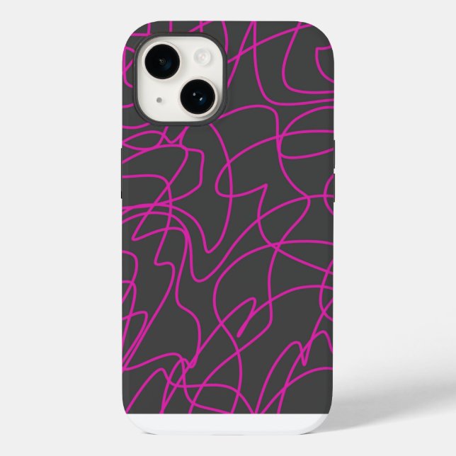 Coques Case-Mate iPhone Art néon rose et gris (Verso)