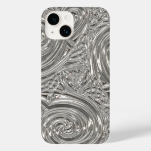 Coque Pour iPhone 14 Art nouveau victorien élégant en argent gravé