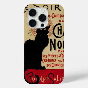 Coque iPhone 15 Pro Art Nouveau vintage, Ce Soir Conversation Noir Cha