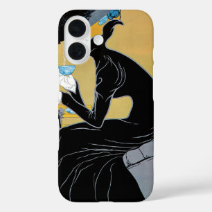Coques iPhone 16 Art Nouveau vintage, Dame buvant du thé Marco Polo