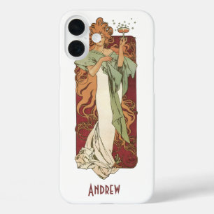 Coques iPhone 16 Plus Art Nouveau vintage par Mucha, Champagne Party