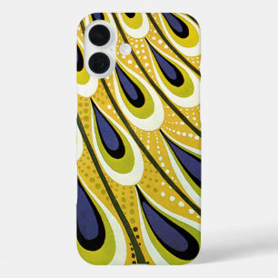 Coques iPhone 16 Plus Art Nouveau vintage, plume de paon Macmillan