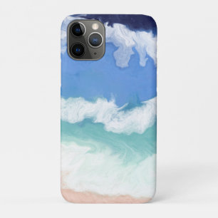 Case-Mate iPhone Case Art numérique de vague de l'océan turquoise et ble