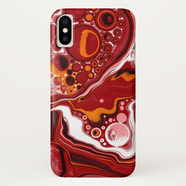 Coques Case-Mate iPhone Art numérique Fluide Personnalisé Bourgogne Blanc (Dos)