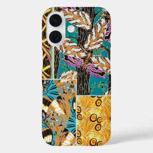 Coques iPhone 16 Art papillon sarcelle et violet maximaliste vibran