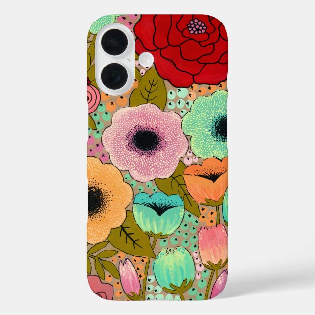 Coques Case-Mate iPhone Art Peinture Fleurs Apple (Verso)