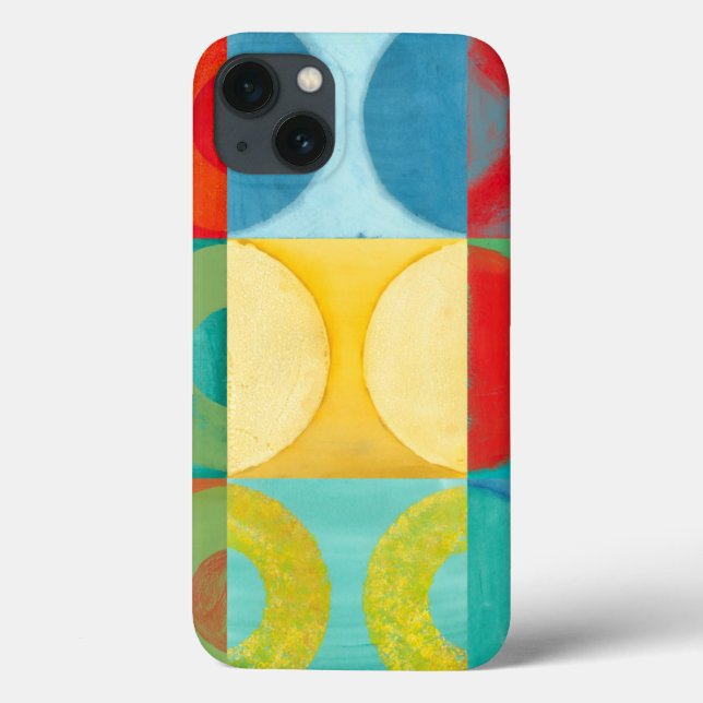 Coques Case-Mate iPhone Art Pop brillant avec cercles et Carré (Verso)