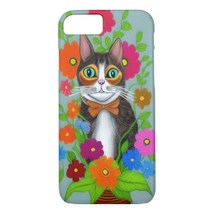 Case-Mate iPhone Case Art populaire Chat et Fleurs Whimsical