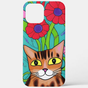 Case-Mate iPhone Case Art populaire Chat et Fleurs Whimsical