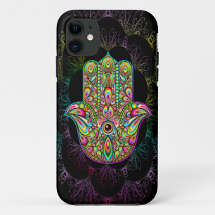 Coque Case-Mate Pour iPhone Art psychédélique de main de Hamsa