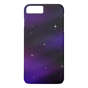 Coque iPhone 7 Plus Art Spacescape cool noir et violet