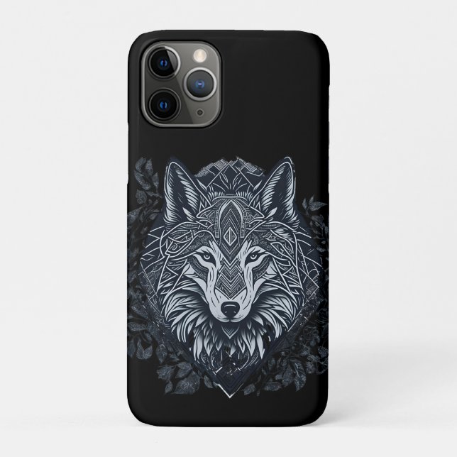 Coques Case-Mate iPhone Art tribal nordique géométrique loup (Dos)