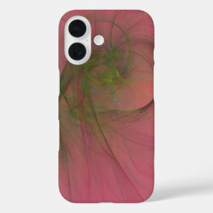 Coques iPhone 16 Art vert et rose abstrait Manta