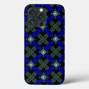 iPhone 13 Pro Case Artdeco Fleurs Abstraites et étoiles