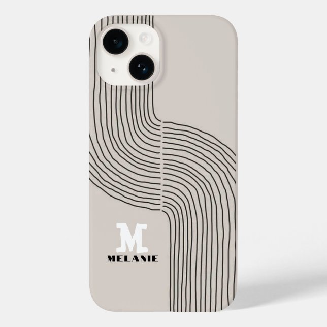 Coques Case-Mate iPhone Artistic aesthetic stripes minimal Monogram (Verso)
