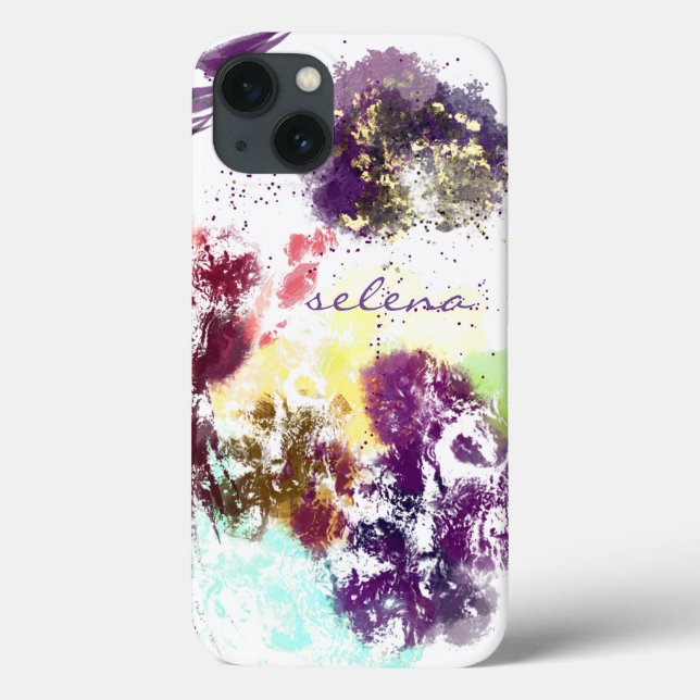 Coques Case-Mate iPhone Artistic rose violet Floral Botanique Monogramme (Verso)