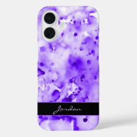 Artsy Purple Aquarelle Paint Splateaux avec nom