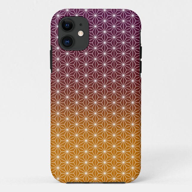 Coques Case-Mate iPhone Asanoha japonais traditionnel Imprimé Bourgogne et (Dos)