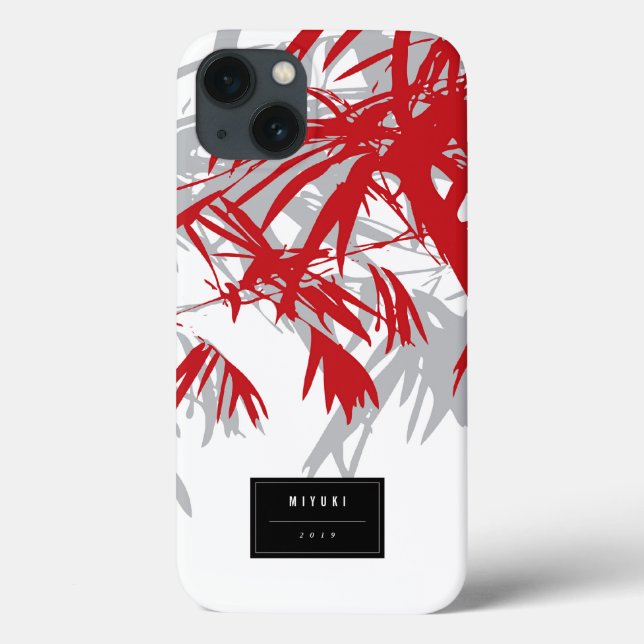 Coques Case-Mate iPhone Asiatique Oriental Chinois Rouge Bambou Feuille Co (Verso)
