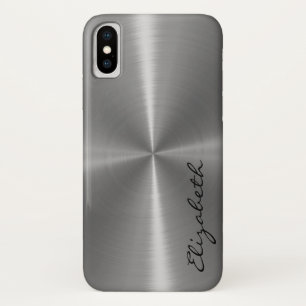 Case-Mate iPhone Case Aspect métallique en acier inoxydable métallique