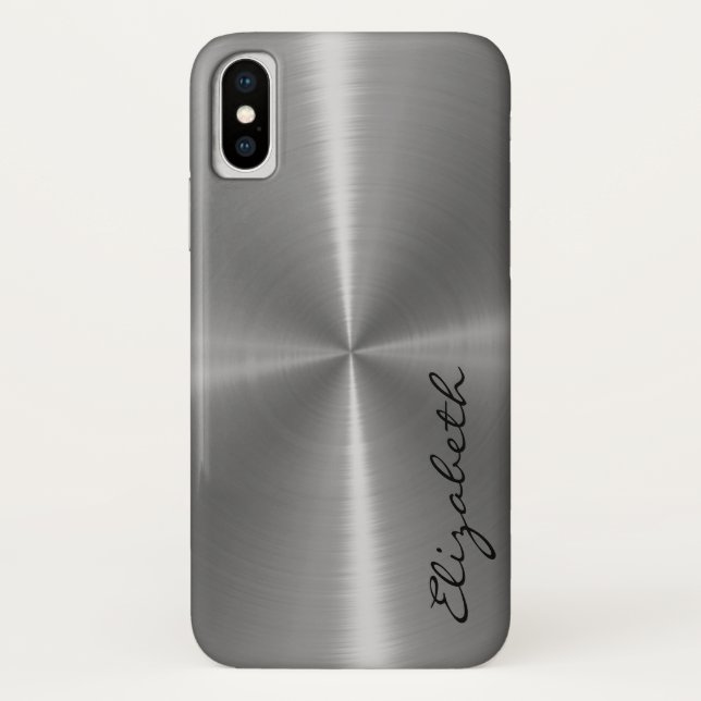 Coques Case-Mate iPhone Aspect métallique en acier inoxydable métallique (Dos)