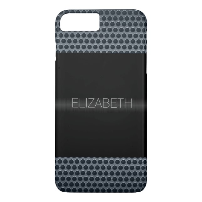 Coques Case-Mate iPhone Aspect métallique en acier inoxydable noir (Dos)