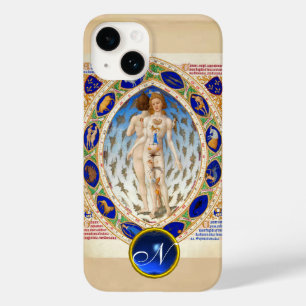 COQUE POUR iPhone 14 ASTROLOGIE ANTIQUE, SIGNES ZODIAQUES MONOGRAMME BL