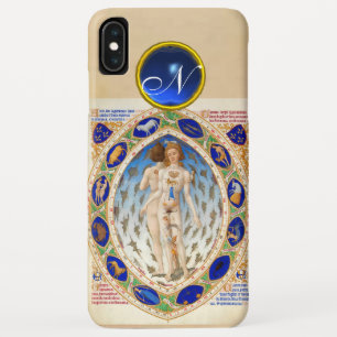 COQUE Case-Mate POUR iPhone ASTROLOGIE ANTIQUE, SIGNES ZODIAQUES MONOGRAMME BL