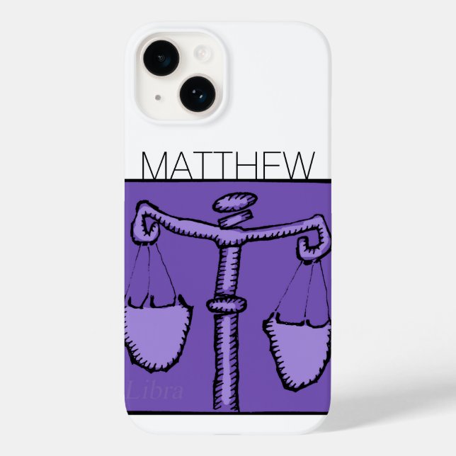 Coques Case-Mate iPhone Astrologie Zodiac Libra Signet Anniversaire Nom iP (Verso)