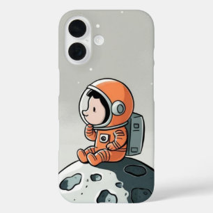 COQUES iPhone 16 ASTRONAUT SUR MOON ROCK