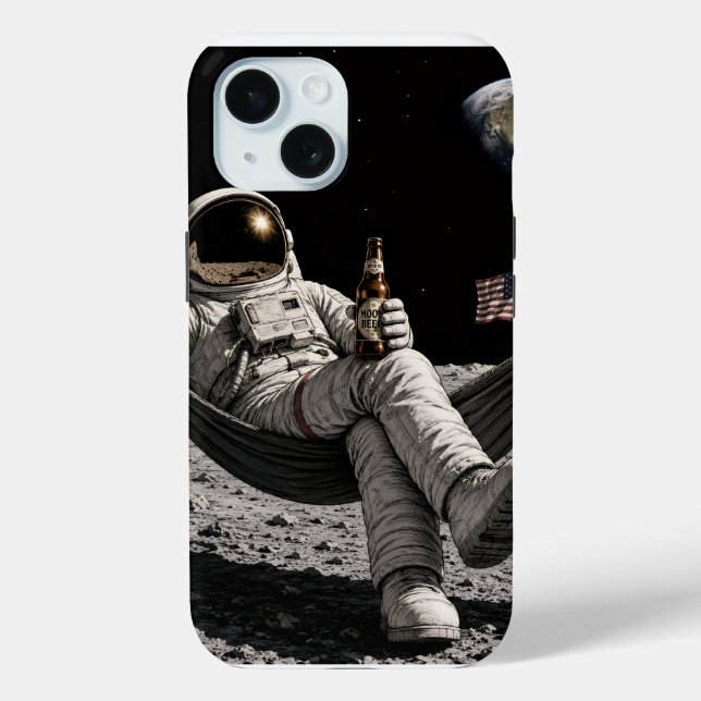 Coques Case-Mate iPhone Astronaute buvant de la bière (Verso)