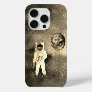 Coque iPhone 15 Pro Astronaute de la planète spatiale Terre Sepia