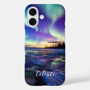 Coques iPhone 16 Aurora Borealis Iridescendant Twilight