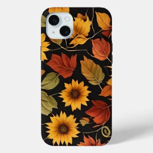 Coque iPhone 15 Mini Automne automne feuilles fleurs florales brûlé ora
