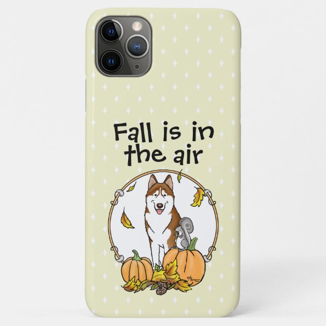 Coques Case-Mate iPhone Automne Sibérie Husky (rouge) Citrouille mignonne  (Dos)