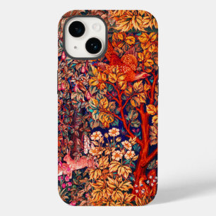 Coque Pour iPhone 14 AUTUMN FOREST ANIMALS Haricots, faisan, Floral rou