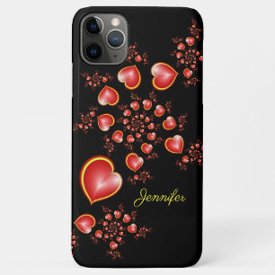Case-Mate iPhone Case Avec beaucoup d'amour Rouge Jaune Coeurs Fractal A