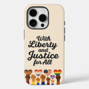 Coques iPhone 16 Pro Avec la liberté et la justice pour toutes les mani