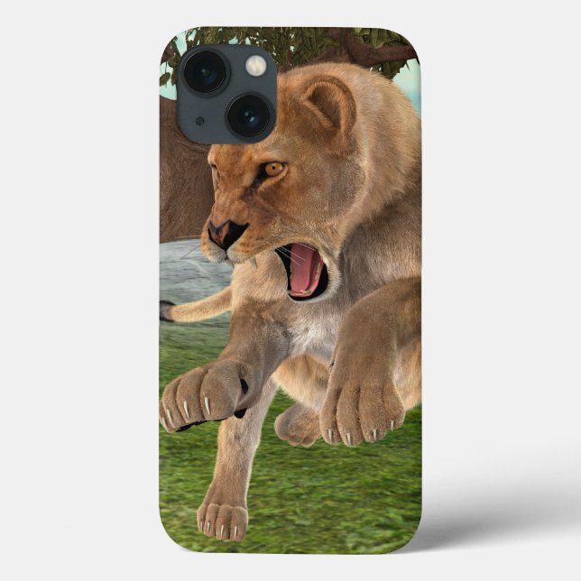 Coques Case-Mate iPhone Aventure artistique de lionne féroce dans la jungl (Verso)