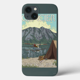 Coques Pour iPhone Avion de Bush et pêche - parc national de glacier,