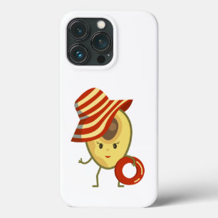 Case-Mate iPhone Case Avocado beach girl avec casquette de soleil et ann
