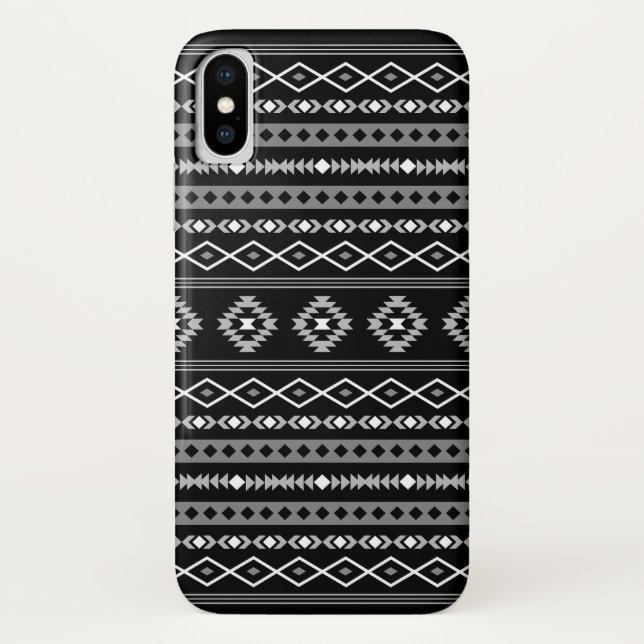 Coques Case-Mate iPhone Aztec blanc gris noir Motifs mélangés Motif (Dos)
