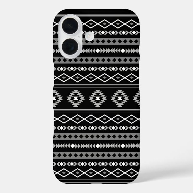Coques Case-Mate iPhone Aztec blanc gris noir Motifs mélangés Motif (Verso)