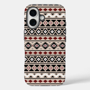 Coques iPhone 16 Aztec Essence II Ptn noir blanc gris rouge