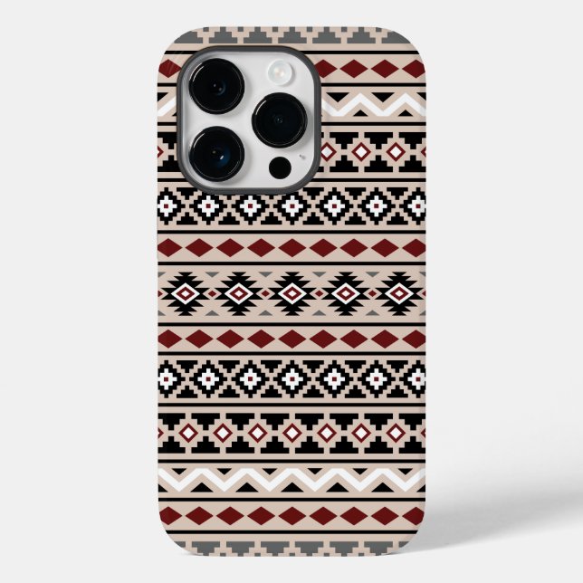 Coques Case-Mate iPhone Aztec Essence II Ptn noir blanc gris rouge (Verso)