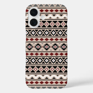 Coques iPhone 16 Aztec Essence II Ptn noir blanc gris rouge
